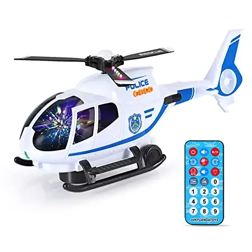 ele ELEOPTION Airplane Toy with Infrared Remote Control Plane Toys Helicopter with Lights and Music for 3 4 5 6 7 8 Year Old Boys Girls Gift White - ELE
