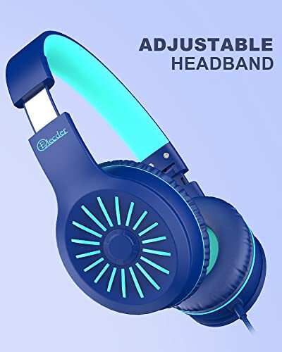 ELECDER i45 Kids Headphones Wired, On-Ear Headphones for School Teens, Blue | Foldable Portable, 1.5M Cord Headphone Stereo Aux Jack 3.5mm Headset for Smartphones Chromebook Computer PC Airplane Travel - 8