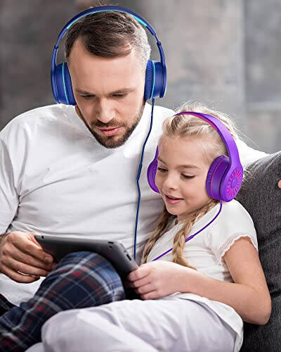 ELECDER i45 Kids Headphones Wired, On-Ear Headphones for School Teens, Blue | Foldable Portable, 1.5M Cord Headphone Stereo Aux Jack 3.5mm Headset for Smartphones Chromebook Computer PC Airplane Travel - 11