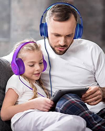 ELECDER i45 Kids Headphones Wired, On-Ear Headphones for School Teens, Blue | Foldable Portable, 1.5M Cord Headphone Stereo Aux Jack 3.5mm Headset for Smartphones Chromebook Computer PC Airplane Travel - 1