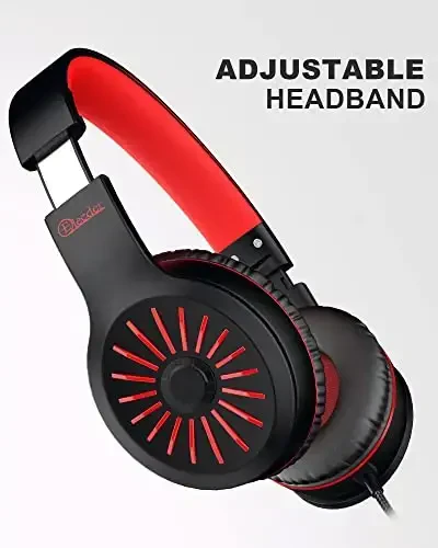 ELECDER i45 Mikrofonli On-Ear Naushniklar - O'ralashmaydigan 1.5M simli, 3.5MM Jekli, Maktab/Bolalar/O'smirlar/Smartfonlar/Sayohat/Planshet uchun Portativ Simli Naushniklar bilan Katlanadigan Stereo Bass Naushniklar - Qizil - 3