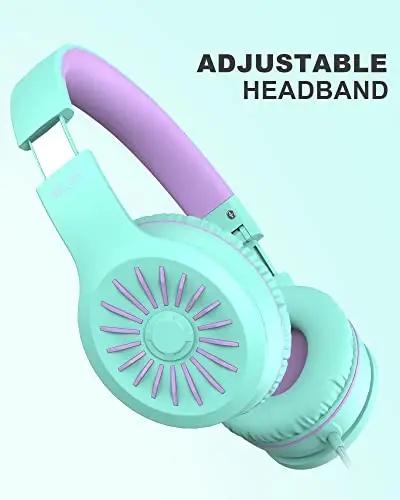 ELECDER i45 On-Ear Headphones with Microphone - Foldable Stereo Bass Headphones with No-Tangle 1.5M Cord, 3.5MM Jack, Portable Wired Headphones for School/Kids/Teens/Smartphones/Travel/Tablet - Green - 3