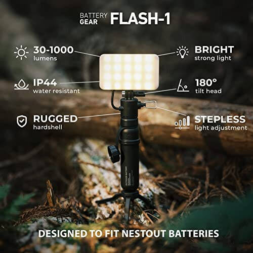 ELECOM NESTOUT 15000mAh Dış Mekan Güç Bankası + 2 Panelli Güneş Enerjisi Şarj Cihazı + Flaş-1 LED Flaş Işık Paneli 1000 Lümen - Bej - 5