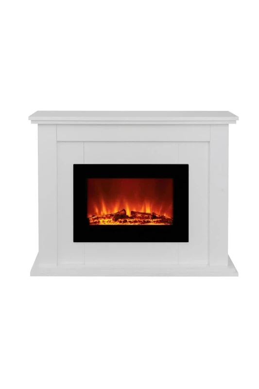 Electric 100 Cm Cream Case Single Color Fireplace Without Heating - TEKTES