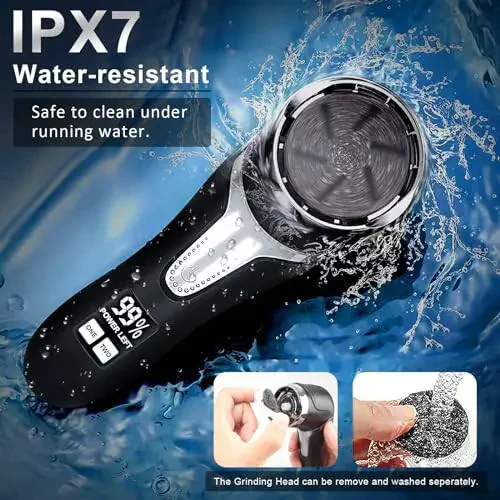 Electric Callus Remover for Feet (with Dander Vacuum), Portable Pedicure Kit Foot File Callus Remover, Rechargeable Waterproof Foot File for Foot Care Deadskin Remover with 9Head&LCD Display - 6