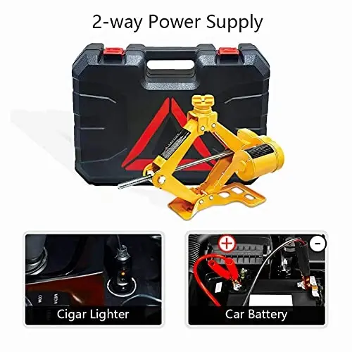 Electric Car Jack 2 Ton 12V Avtomobil SUV shinalarini almashtirish uchun saqlash qutisi bilan elektr qaychi uyasi (ko'tarish diapazoni: 4,72~14,57 dyuym) - 5