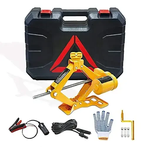 Electric Car Jack 2 Ton 12V Electric Scissor Jack with Storage Box for Car SUV Tire Changes (Lifting rang: 4.72~14.57 inch) - E-HEELP (1)