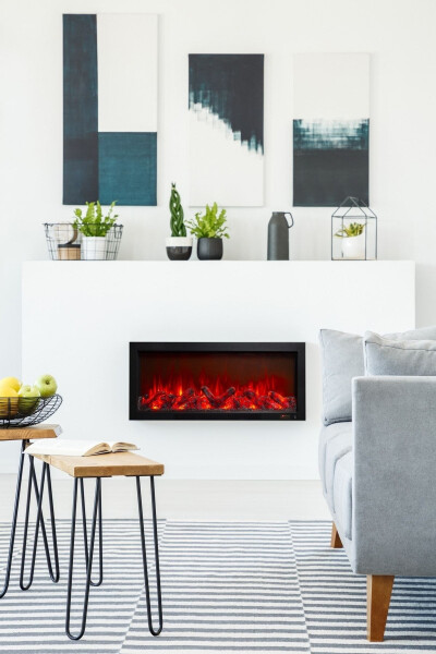 Electric Fireplace Insert with Sound Effects 130 Cm 1800 W Domestic Production - 5