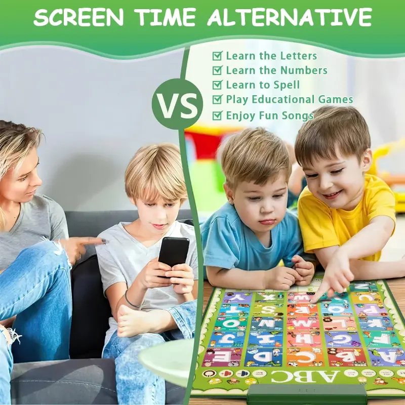 Electronic Alphabet Wall Chart, Toddler Learning Toys, Educational Toys ABC&123 Preschool Poster, Alphabet Baby Learning Toys, Toys for Ages 2-6, Green - 4