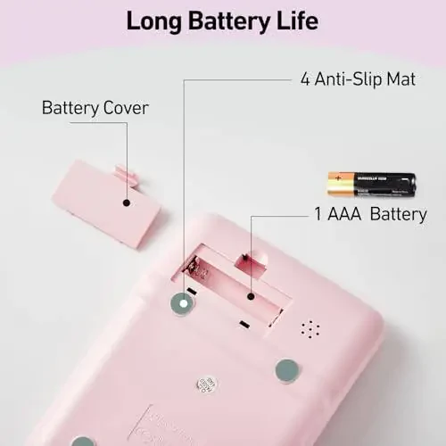 Electronic Calculator, 12 Digits Large LCD Display Small Desktop Calculator, Pink Basic Calculators with Big Buttons, Easy to Press Mechanical Switch Calculator Office Supplies for Home and School (Pink) - 5