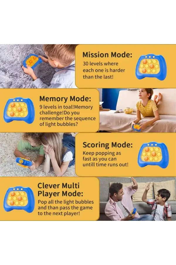 Electronic Fast-Clicking Lamp Up Pop Game Gadget Toys Hand Toys for Adults and Kids - 3