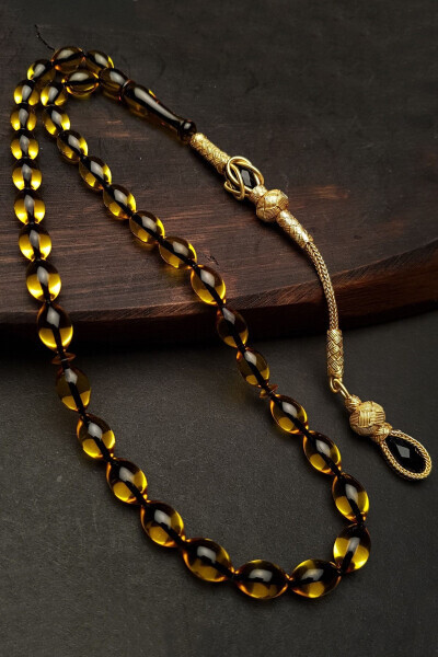 Elegant amber rosary, perfect Father's Day gift. - OTTOTESBİH