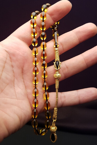 Elegant amber rosary, perfect Father's Day gift. - 2