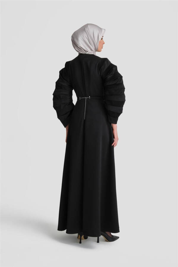 Elegant and stylish, Armine Accordion Sleeve Dress. 24K9900, black. - 6