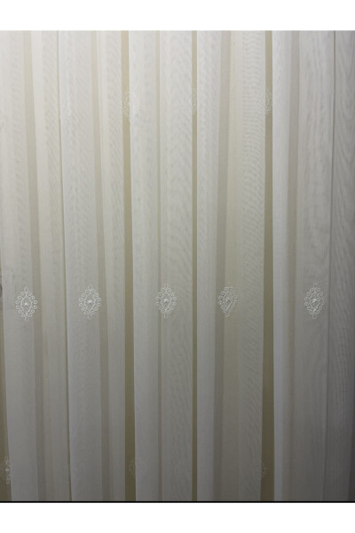 Elegant Pattern Bamboo Linen Floor-Length Sheer Curtain with Tight Pleats - 8