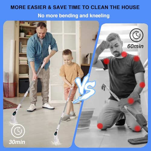 Electric Spin Scrubber, Electric Spin Cordless Tub and Tile Scrubber with Voice Broadcasting 3 Speed 9 Replaceable Clean Heads Power Spin Scrubbers - 5
