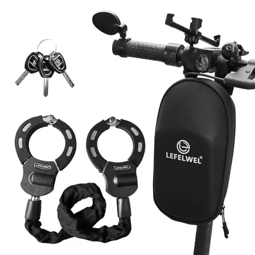 Electric Scooter Locks Anti Theft，Bike Chain Lock with Bag，Best Lock for Electric Scooter Xiaomi Segway Accessories - LEFELWEL