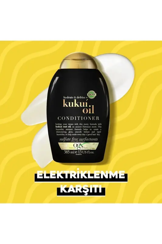 Elektrlanishga qarshi Kukui yog'i Sulfatsız Soch Parvarishlash Kremi 385 ml - 4