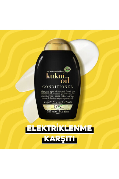 Elektrlanishga qarshi Kukui yog'i Sulfatsız Soch Parvarishlash Kremi 385 ml - 9