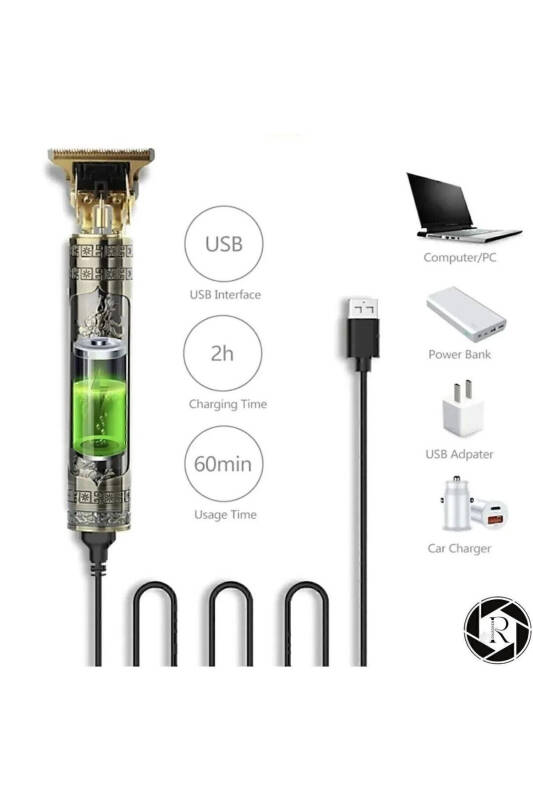 Электробритва с USB-зарядкой для волос, бороды, тела, удаления волос, эпиляции, парикмахера и личного пользования - 2