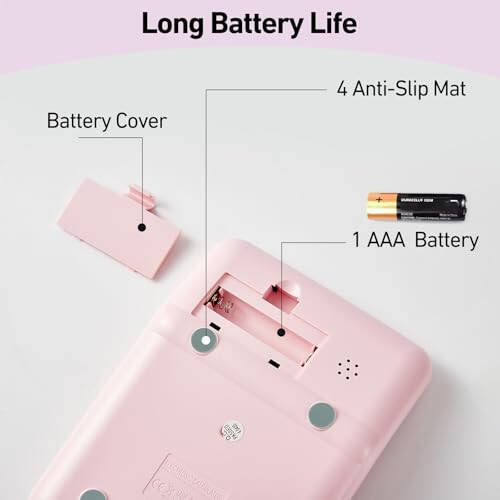 Electronic Calculator,12 Digits Large LCD Display Small Desktop Calculators,Pink Basic with Big Buttons,Easy to Press Mechanical Switch Calculator,4 Function Office Supplies for Home and School (Pink) - 5