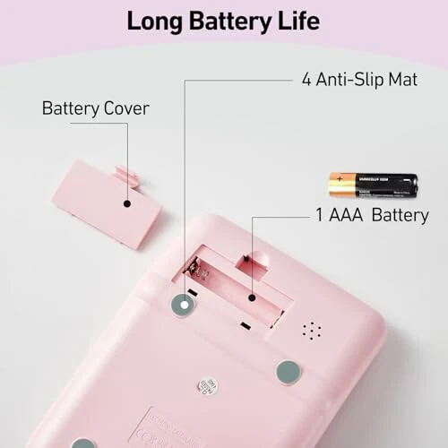 Electronic Calculator,12 Digits Large LCD Display Small Desktop Calculators,Pink Basic with Big Buttons,Easy to Press Mechanical Switch Calculator,4 Function Office Supplies for Home and School (Pink) - 5