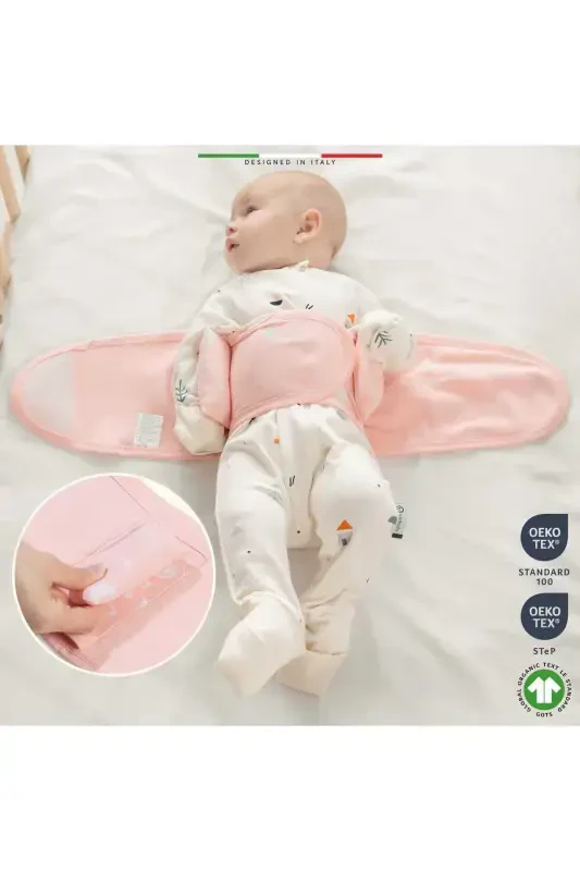 EleleLife Baby Swaddle Belt Newborn Powder Flora-Powder Flora - 5