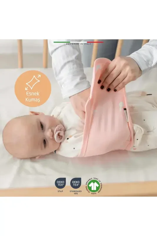 EleleLife Baby Swaddle Belt Newborn Powder Flora-Powder Flora - 7