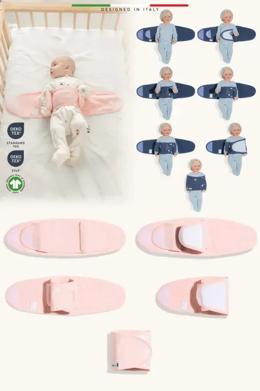 EleleLife Baby Swaddle Belt Newborn Powder Pato-Powder Pato - 2