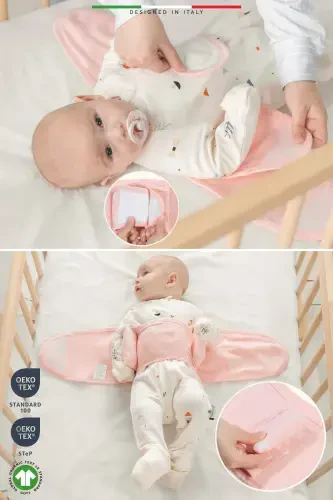 EleleLife Baby Swaddle Belt Newborn Powder Pato-Powder Pato - 3