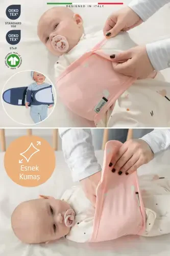 EleleLife Baby Swaddle Belt Newborn Powder Pato-Powder Pato - 4