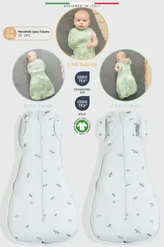 EleleLife Baby Swaddle Sleeping Bag 1 Tog Blue Sanno-Blue Sanno - ELELE (1)