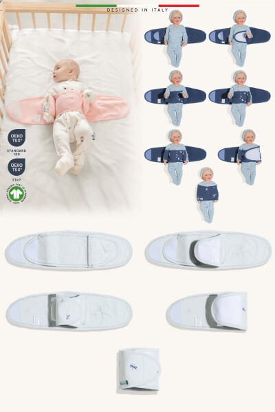 EleleLife Baby Swaddle Wrap Newborn Blue Sanno - 2