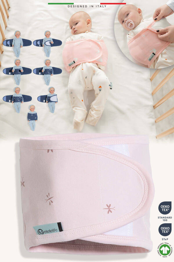 EleleLife Baby Wrap Carrier Newborn Pink Sanno - 1