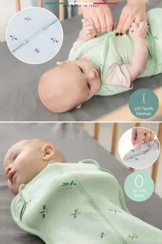 EleleLife Bebek Kundak Uyku Tulumu 1 Tog Mavi Sanno-Mavi Sanno - 4