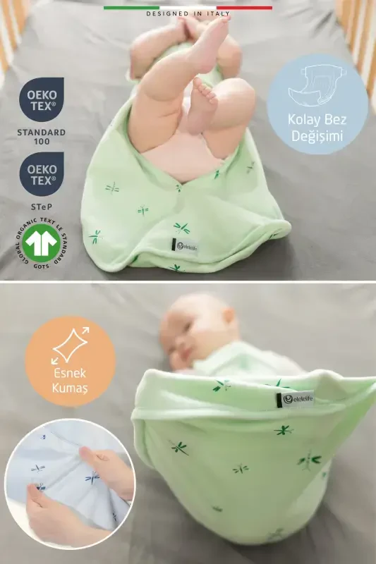 EleleLife Bebek Kundak Uyqu Tulumi 1 Tog Indigo Pato-Indigo Pato - 3