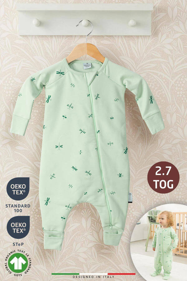 EleleLife Filled Child/Baby Sleeping Bag 2.7 Tog Green Sanno - 1