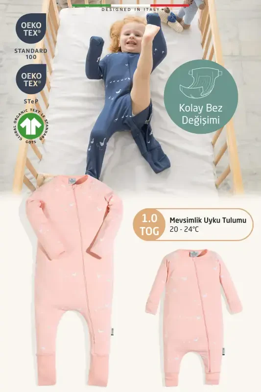 EleleLife Mavsumiy Bolalar/Go'daklar uchun Uxlash Qopi 1 Tog Pudra Pato-Pudra Pato - 2