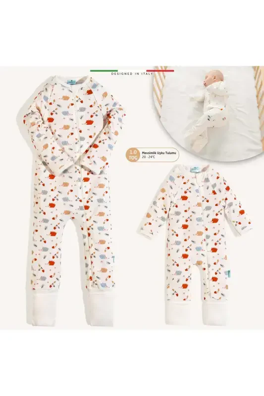 EleleLife Mevsimlik Çoçuk/Bebek Uyku Tulumu 1 Tog Ekru Riccio-Ekru Riccio - 2