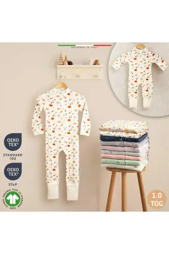 EleleLife Mevsimlik Çoçuk/Bebek Uyku Tulumu 1 Tog Ekru Riccio-Ekru Riccio 