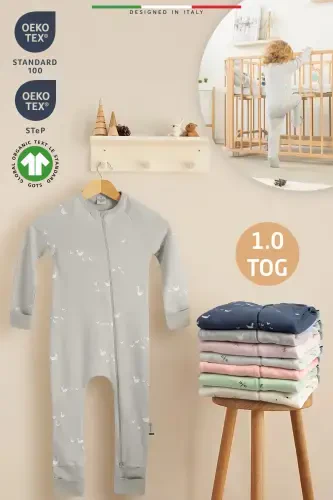 EleleLife Mevsimlik Çoçuk/Bebek Uyku Tulumu 1 Tog Gri Pato-Gri Pato - 1