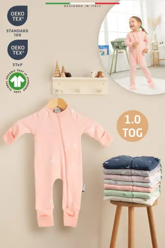 EleleLife Mevsimlik Çoçuk/Bebek Uyku Tulumu 1 Tog Pudra Pato-Pudra Pato 