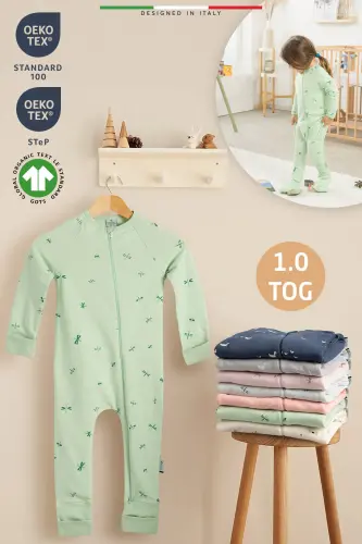 EleleLife Mevsimlik Çoçuk/Bebek Uyku Tulumu 1 Tog Yeşil Sanno-Yeşil Sanno 