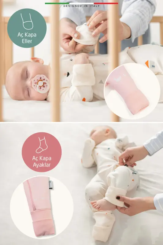 EleleLife Mevsimlik Çoçuk/Bebek Uyku Tulumu 1 Tog Yeşil Sanno-Yeşil Sanno - 4