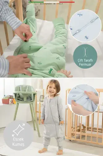 EleleLife Padded Child/Baby Sleeping Bag 2.7 Tog Grey Duck-Grey Duck - 3