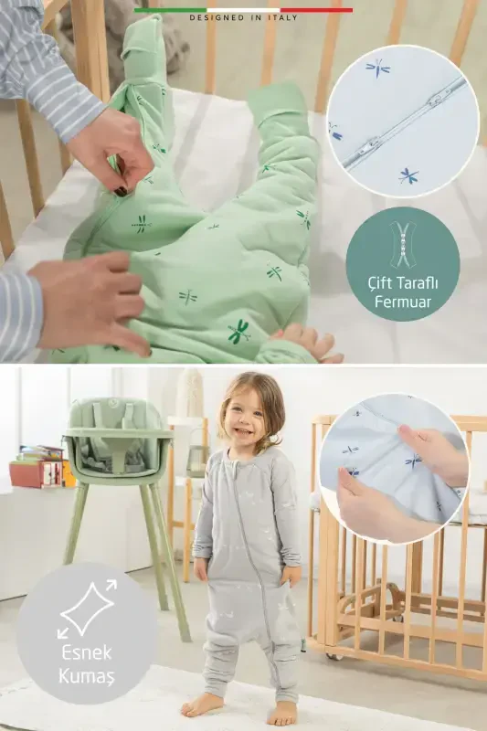 EleleLife Padded Child/Baby Sleeping Bag 2.7 Tog Grey Duck-Grey Duck - 3