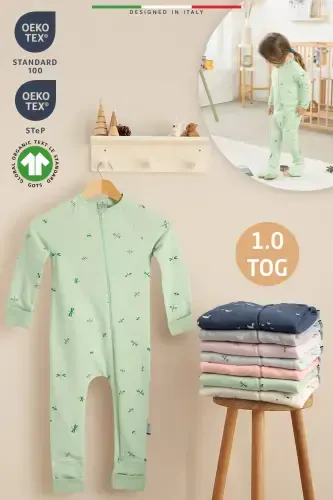 EleleLife Seasonal Child/Baby Sleeping Bag 1 Tog Green Sanno-Green Sanno - 1