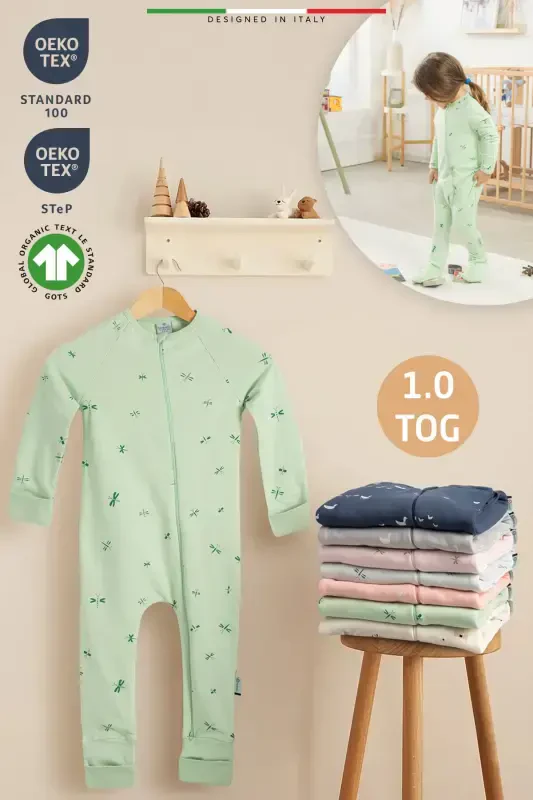 EleleLife Seasonal Child/Baby Sleeping Bag 1 Tog Green Sanno-Green Sanno - 1