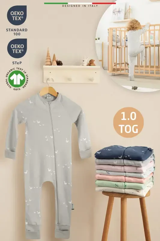 EleleLife Seasonal Child/Baby Sleeping Bag 1 Tog Grey Pato-Grey Pato - ELELE