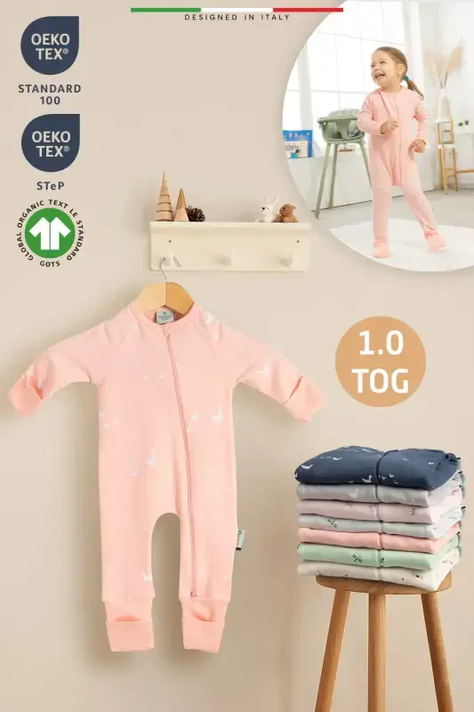 EleleLife Seasonal Child/Baby Sleeping Bag 1 Tog Powder Pato-Powder Pato - ELELE